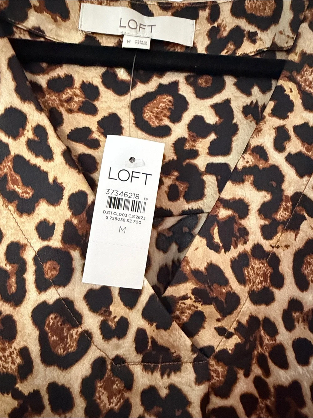 LOFT Leopard Print Cap Sleeve Blouse - Tan & Black
